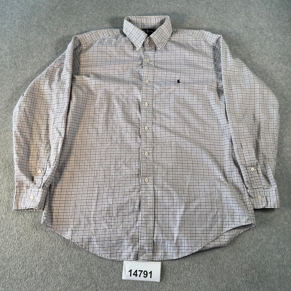 Vintage Ralph Lauren Button Down Mens 16 34/35 Multi Color Excellent Yarmouth